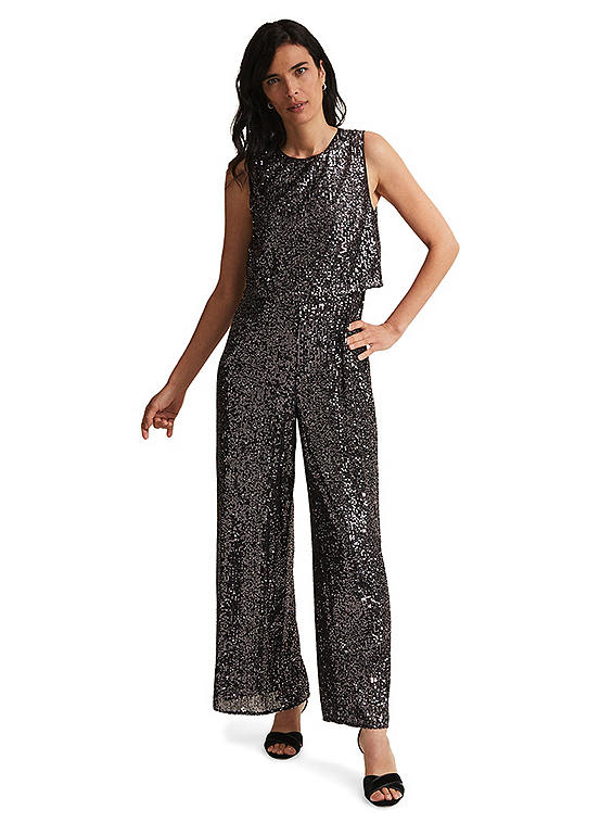 Phase Eight Aubrey Sequin Wide Leg Jumpsuit | Freemans