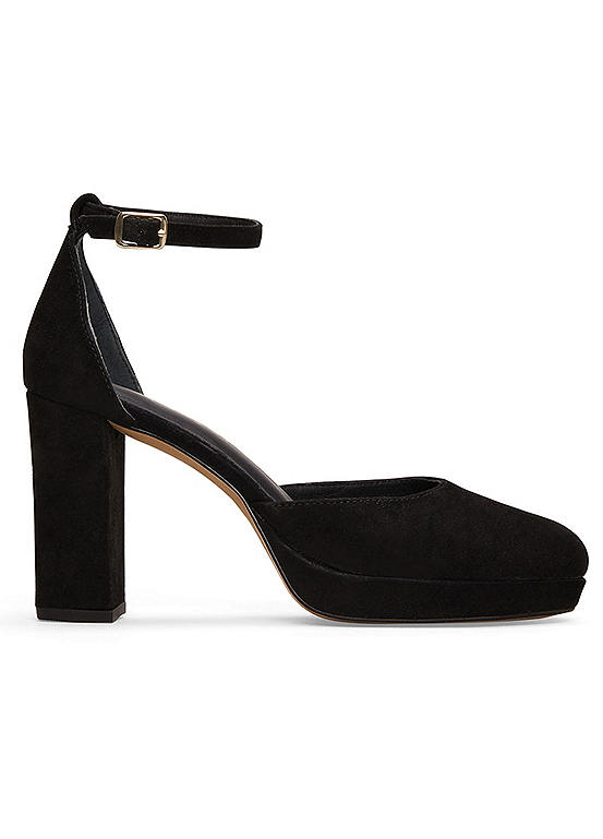 Phase Eight Black Suede Platform Heels | Freemans