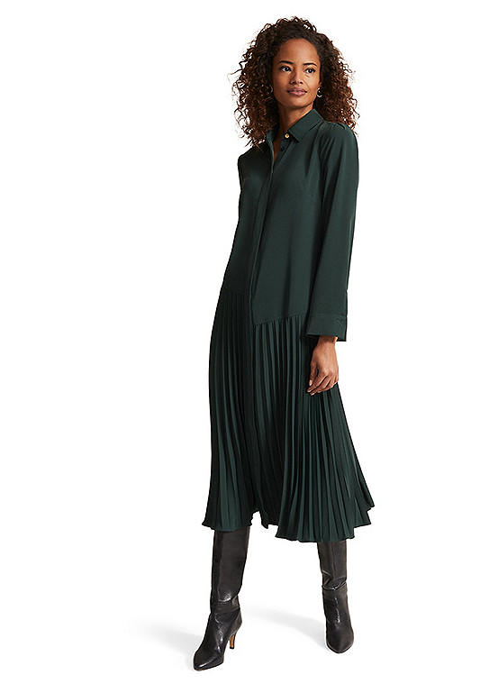 Phase Eight Helena Pleated Shirt Midi Dress | Freemans