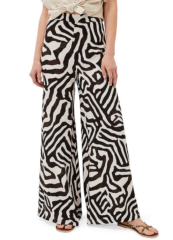 Phase Eight Isabelle Zebra Print Wide Leg Trousers | Freemans