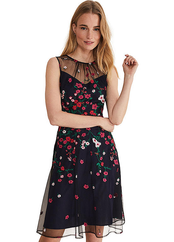 Phase Eight Sloane Mesh Ditsy Floral Dress | Freemans