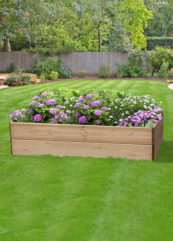 Pressure Treated Timber Rectangular Raised Planting Bed - 60 cm Sides ...