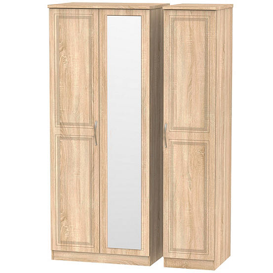 Purbeck Assembled Triple Mirrored Wardrobe Freemans