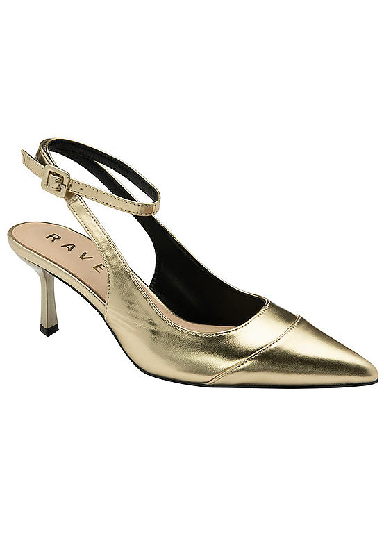 metallic gold court shoes