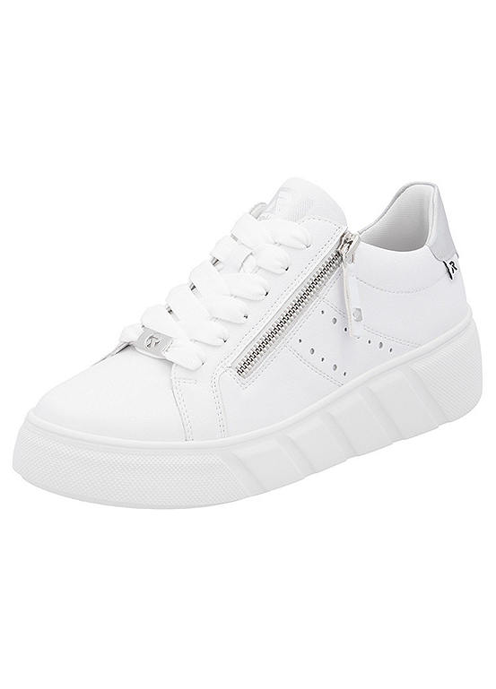 Rieker Side Zip Trainer in White
