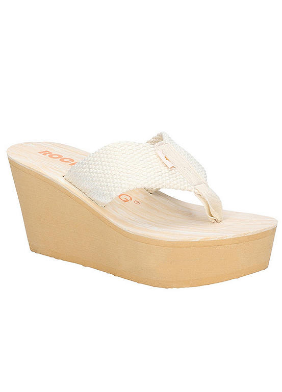 Rocket Dog Women's Luca Sandals - White, Size 9, Comfortable Foam Sole Casual Sandals