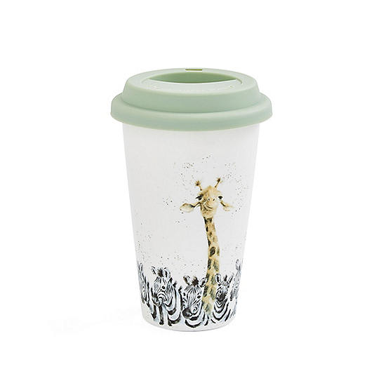 Royal Worcester Wrendale Designs Giraffe And Zebra Travel Mug Freemans