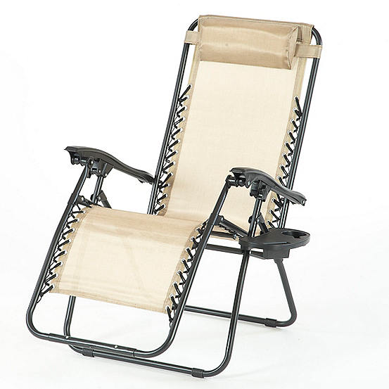 sun lounger with drinks holder