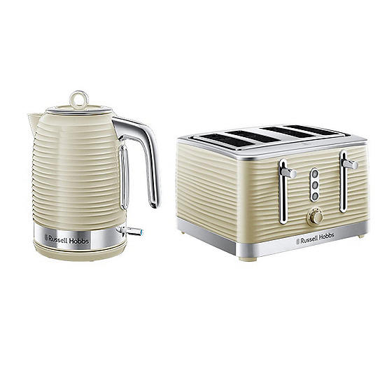 Russell Hobbs Inspire Kettle & 4 Slice Toaster - Cream | Freemans