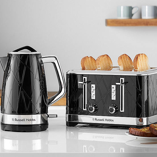 Russell Hobbs Structure Kettle & 4 Slice Toaster Bundle Freemans