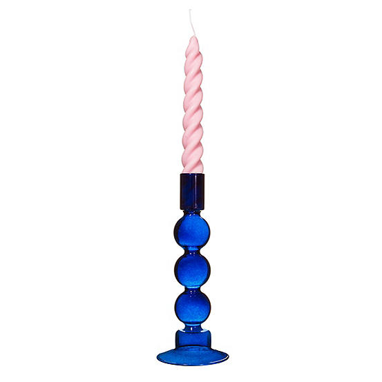 Sass & Belle Bubble Glass Candleholder - Blue