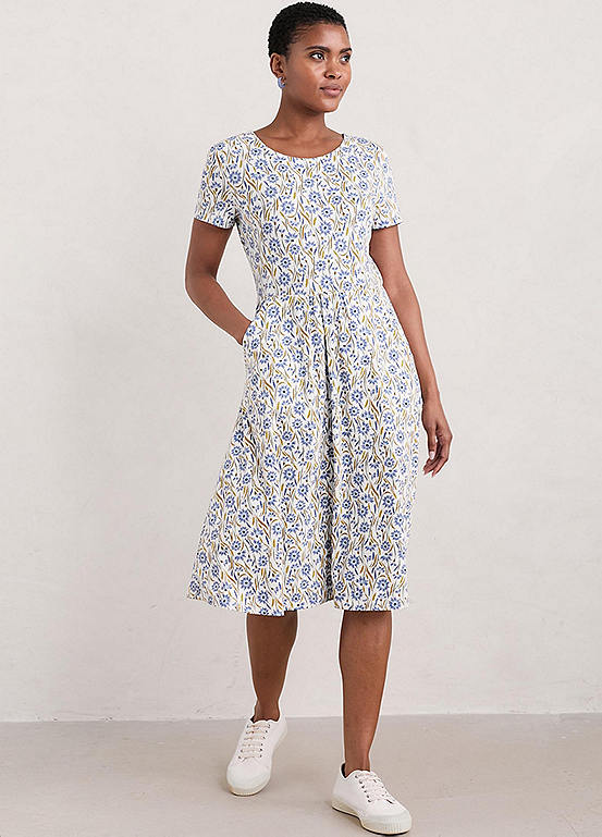 Seasalt Cornwall Blue April Short Sleeve Dress | Freemans