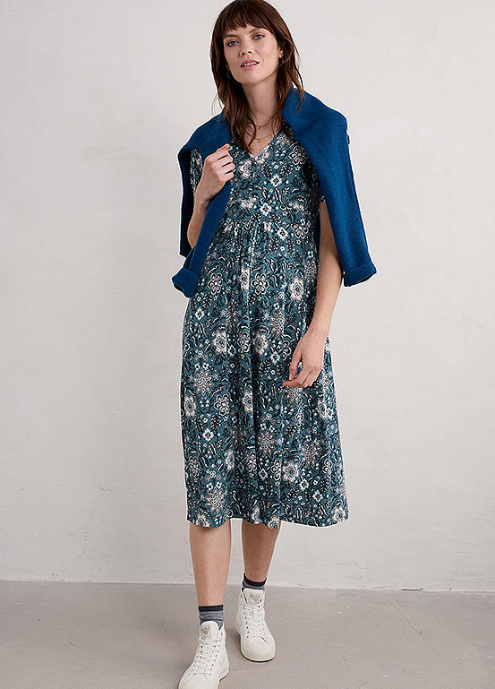 Seasalt Cornwall Blue Carwynnen Midi Dress | Freemans