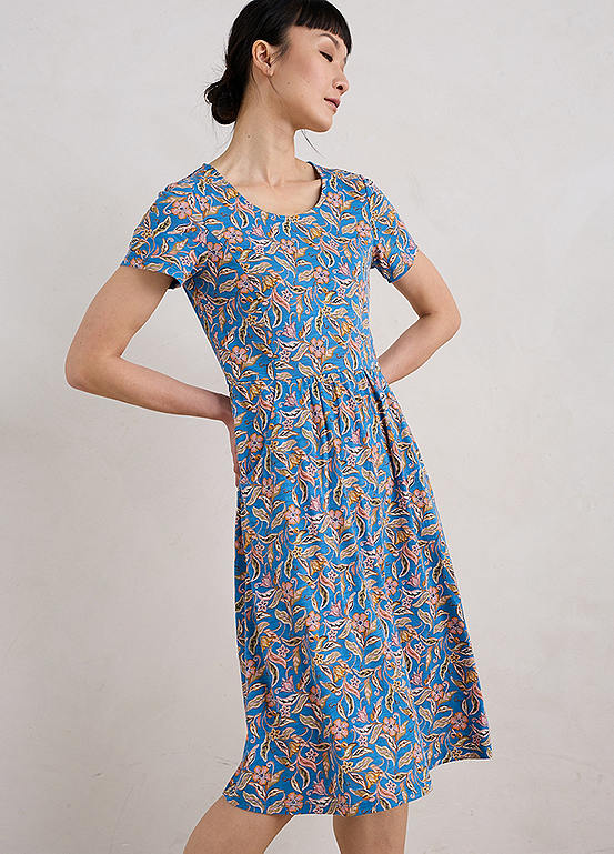 Seasalt Cornwall Blue Enor Fit-&-Flare Dress | Freemans