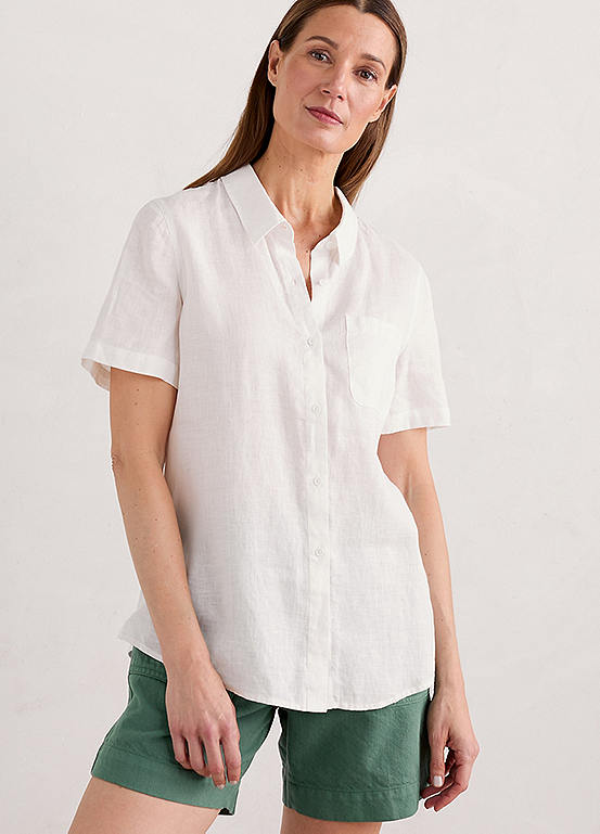 Seasalt Cornwall Drydock Short Sleeve Linen Shirt | Freemans