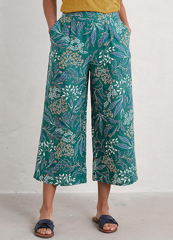 Seasalt Cornwall Green Peaceful Haven Linen Culottes | Freemans