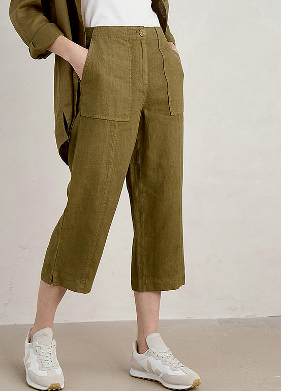 Seasalt Cornwall Green Poleacre Cropped Trousers Freemans