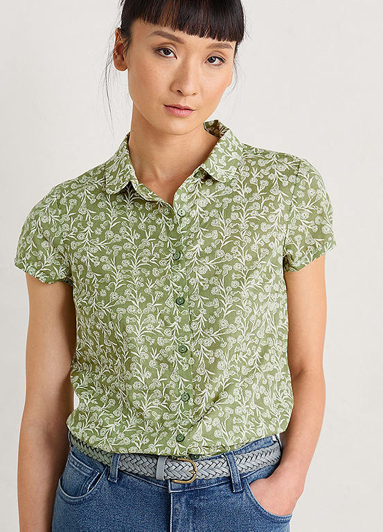 Seasalt Cornwall Green Rushmaker Short Sleeve Shirt | Freemans