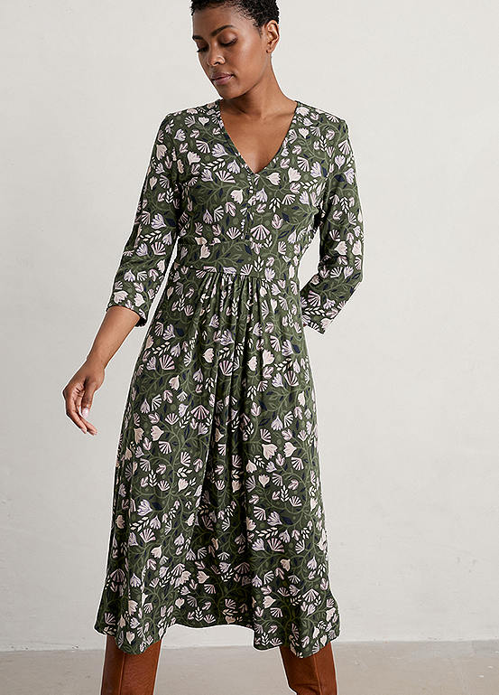 Seasalt Cornwall Green ThreeQuarter Carwynnen Dress Freemans