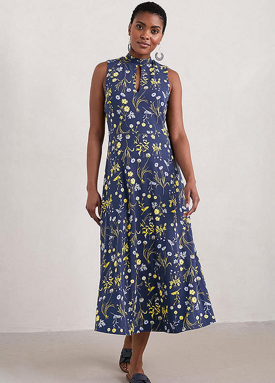 Seasalt Cornwall Navy Silene Sleeveless Jersey Dress | Freemans