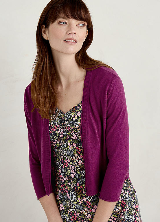 Seasalt Cornwall Purple Vanessa Cotton Cardigan | Freemans