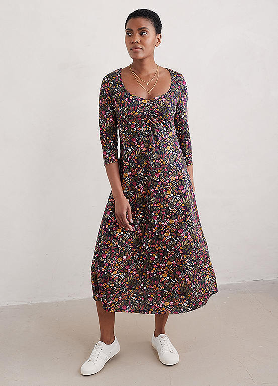 Seasalt Cornwall Secret Cove Three-Quarter Sleeve Midi Dress | Freemans