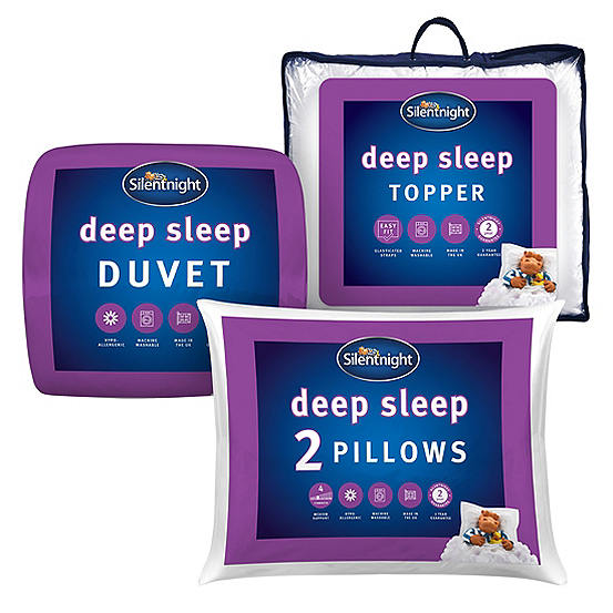 Silentnight Deep Sleep Bundle - 10.5 Tog Duvet, Pair of Pillows & Mattress Topper
