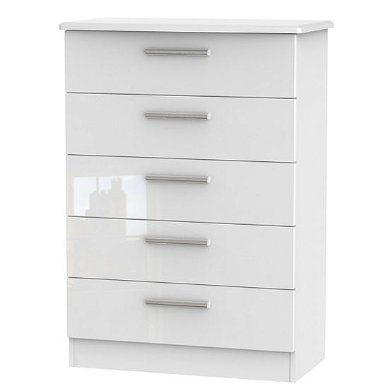 Sloane High Gloss 5 Drawer Chest Freemans
