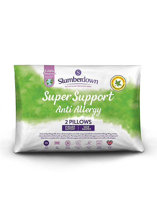 Slumberdown Anti Allergy Super Support Pair of Pillows Freemans