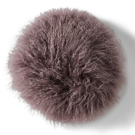 STAR by Julien Macdonald Minerva Round Mongolian Fur Cushion | Freemans