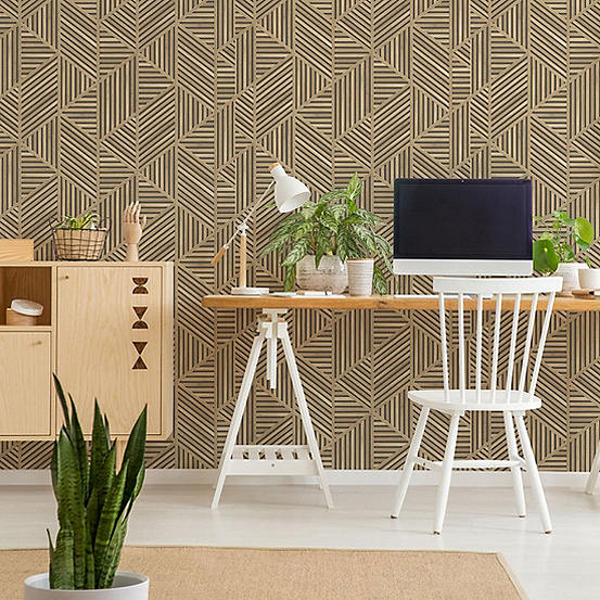 Superfresco Easy Scandi Slat Panel Natural Wood Wallpaper Freemans