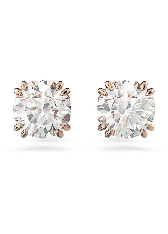 Swarovski Constella Stud Earrings Rose Gold Freemans