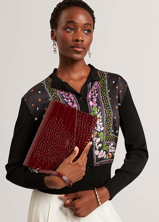 Ted Baker Wesslie Croc Effect Icon Envelope Pouch | Freemans