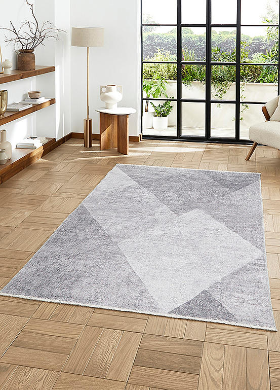 Think Rugs Whisper Diamond Washable Rug Freemans