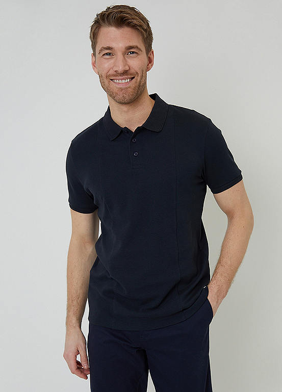 Threadbare Honeycomb Textured Panel Polo Shirt | Freemans