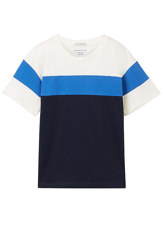 Tom Tailor Jersey Oversized Colourblock T-Shirt | Freemans