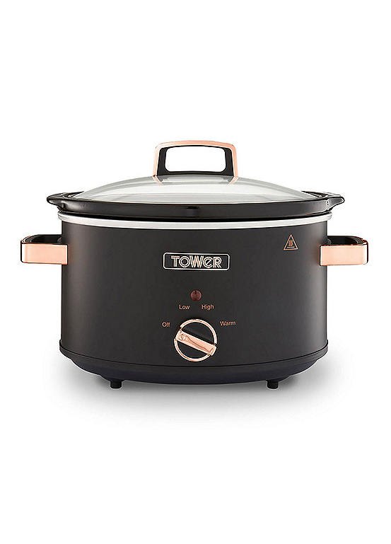 Tower Cavaletto Black & Gold Accents 3.5 Litre Slow Cooker Freemans