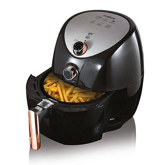Tower T17021RG Family Size Air Fryer 4.3L 1500W Black & Rose Gold