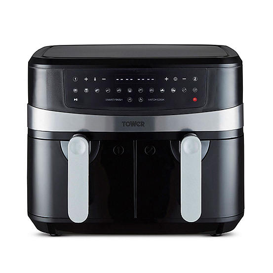 Tower T17088 Vortx 9L Duo Basket Air Fryer with Smart Finish 2600W