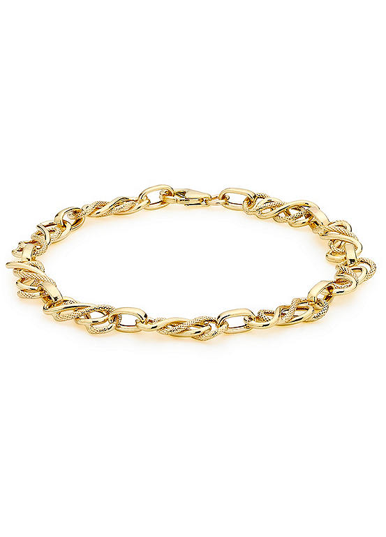 Tuscany Gold 9ct Yellow Gold Textured Celtic Bracelet | Freemans
