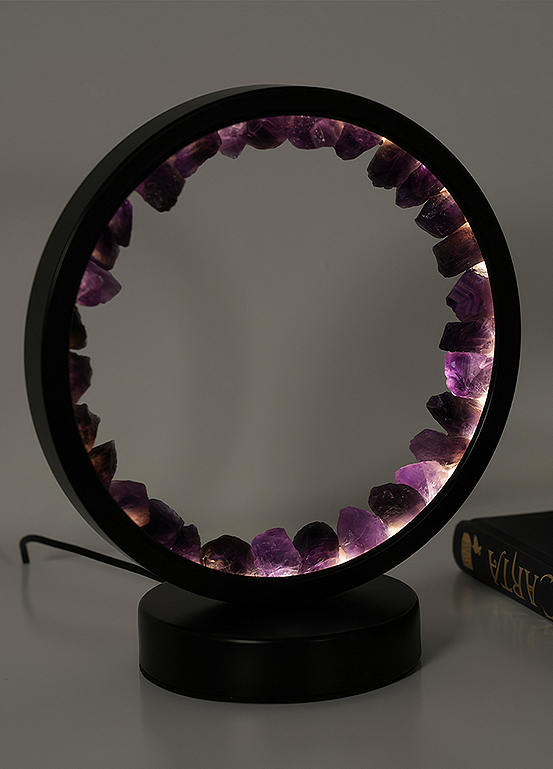 ValueLights Amethyst Crystal Wellness Lamp Black & Warm | Freemans