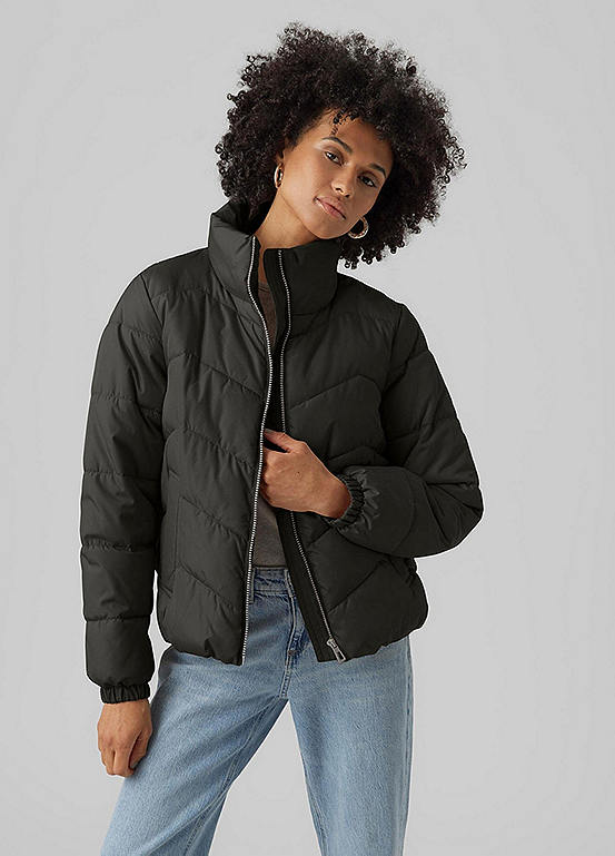 Vero Moda Zip Through Quilted Jacket Freemans
