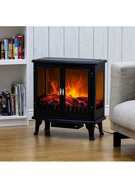 Warmlite 1.8KW Double Door Electric Stove Fire Freemans