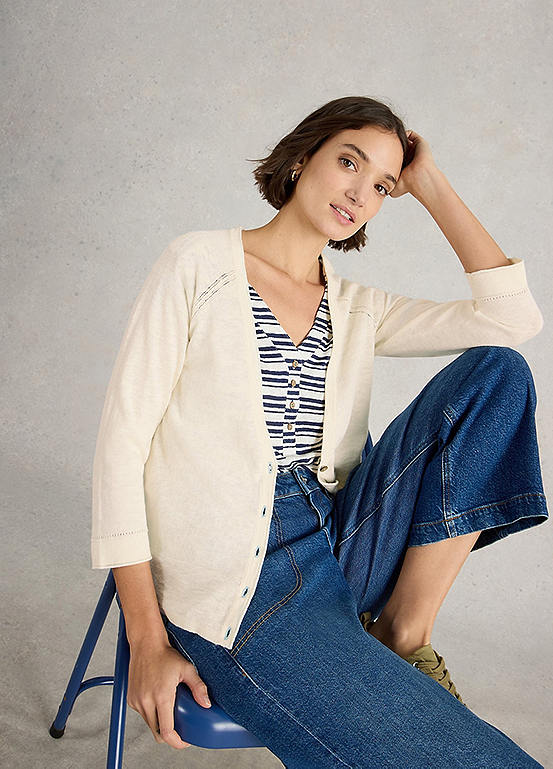 Nukisa Ss Cardigan White