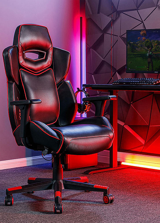 X Rocker Drogon Ergonomic Office Gaming Chair Red Freemans