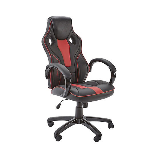 X Rocker Maverick Height Adjustable Office Gaming Chair - Red/Black