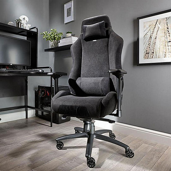 X Rocker Messina Chenille PC Office Gaming Chair - Black
