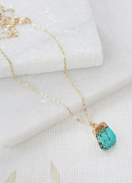 Xander Kostroma Turquoise Stone Pendant Necklace in Gold