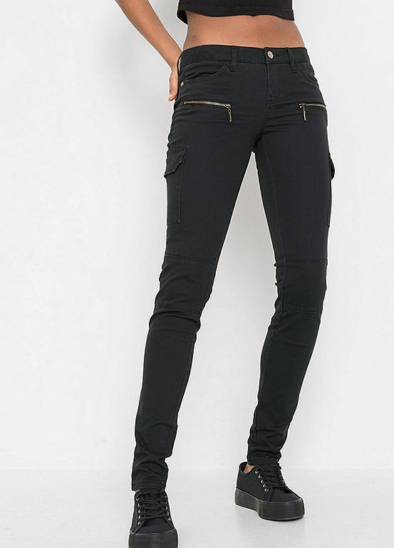 skinny cargo pants with zippers