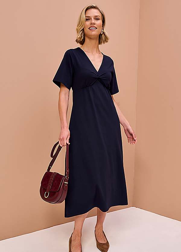twist front jersey dress 365 by Freemans Navy Maxi dress